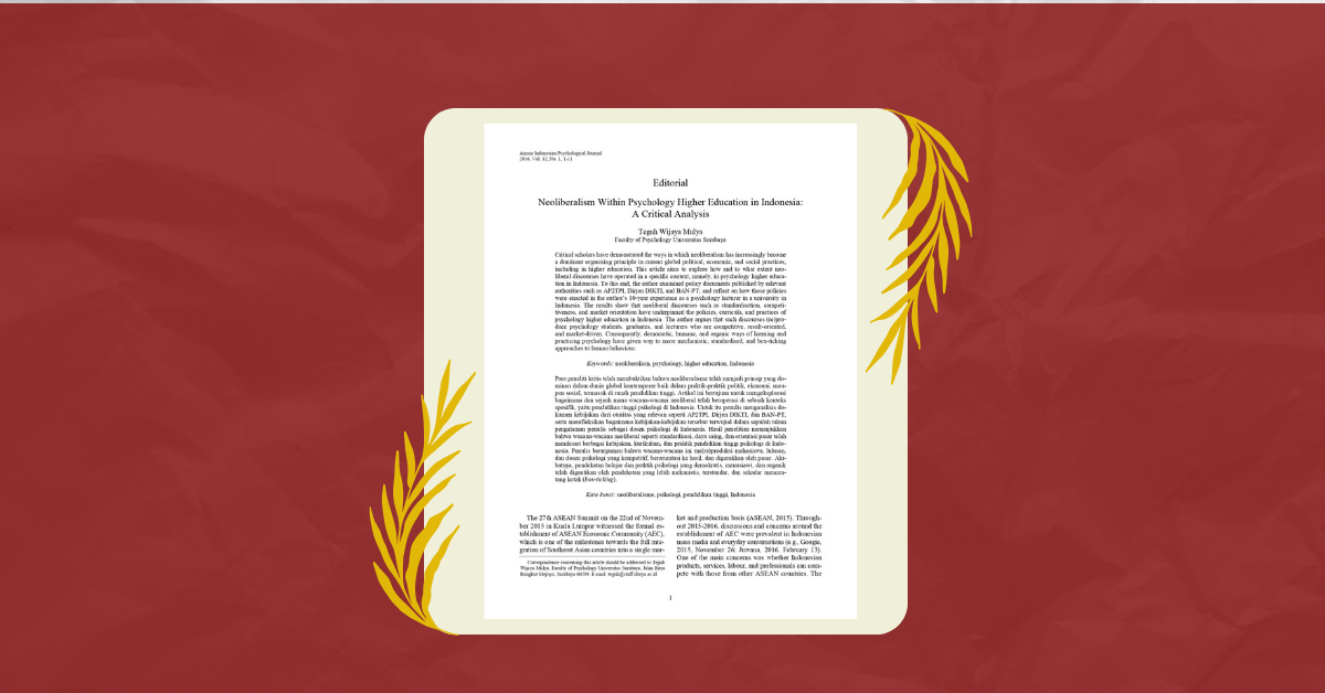 Wacana Neoliberal dalam Pendidikan Tinggi Psikologi: Tinjauan Kritis di Konteks Indonesia